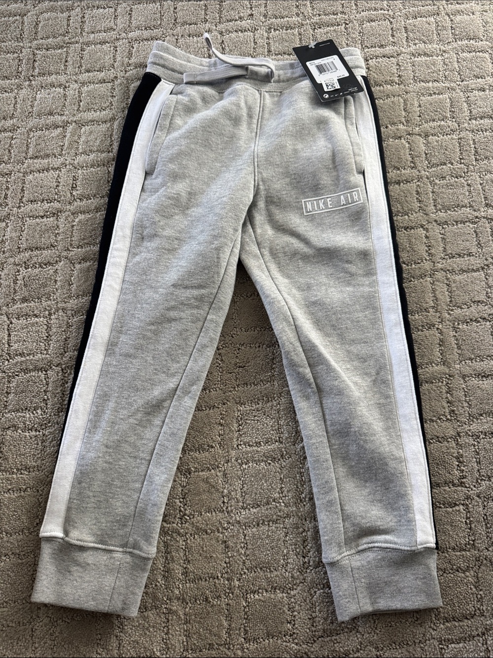 Nike Kids Gray & Black Stripe Nike Air Joggers